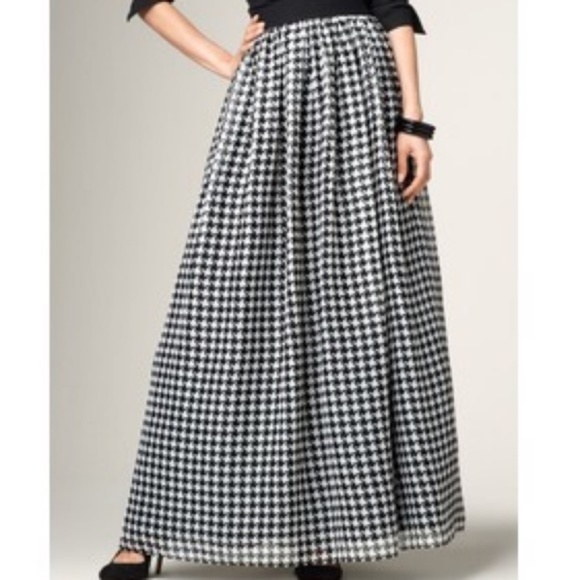 Talbots Houndstooth Hostess Maxi Chiffon Tulle - Picture 4 of 8